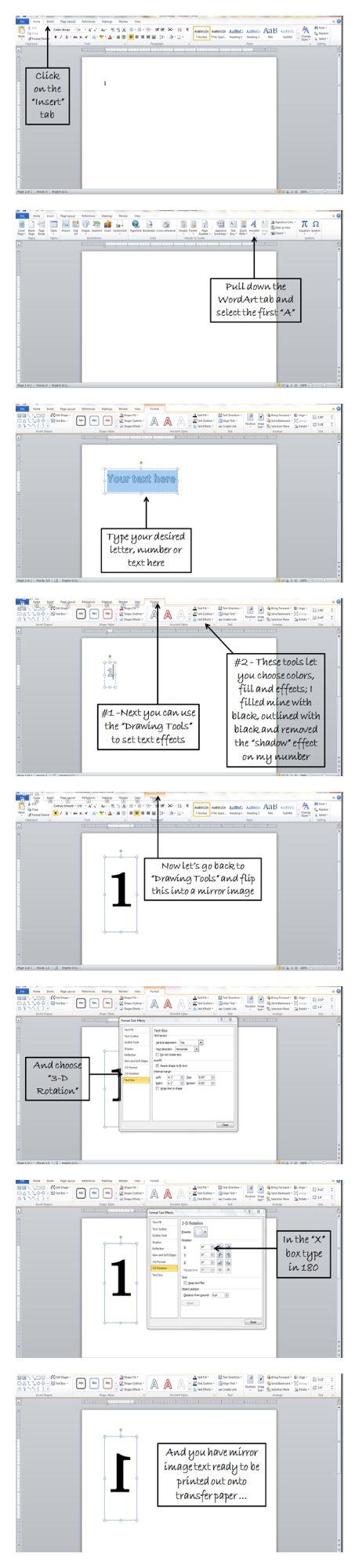 reverse image in word for iron on transfer mac